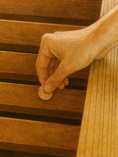 お賽銭は賽銭箱に滑り込ませるようにそっと入れる。投げ入れは神様にお金を投げつけることに。