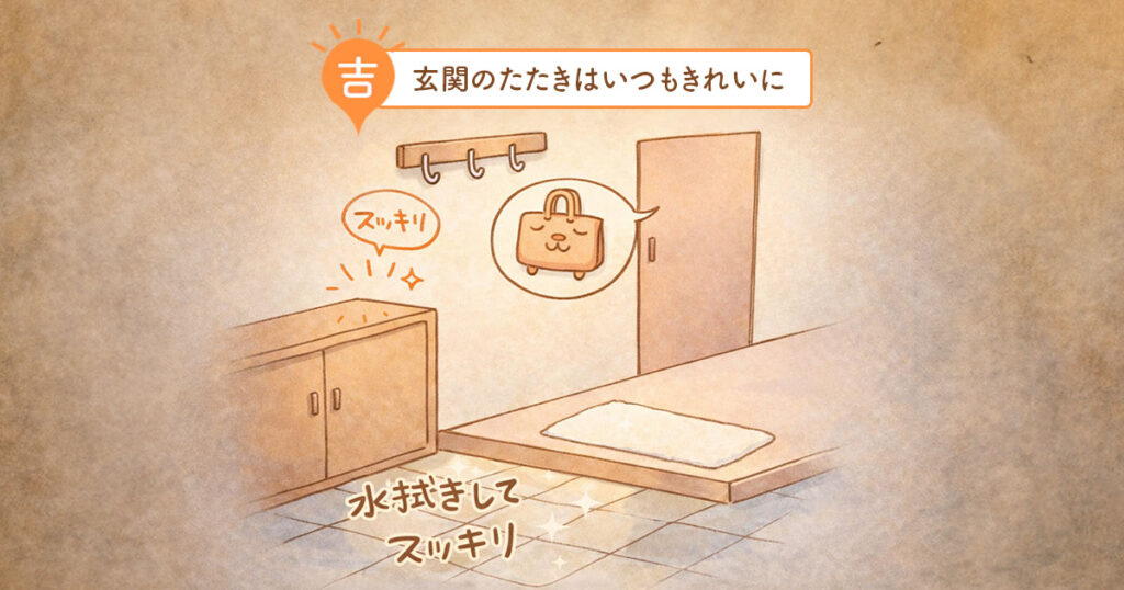 玄関のたたきはいつもきれいに