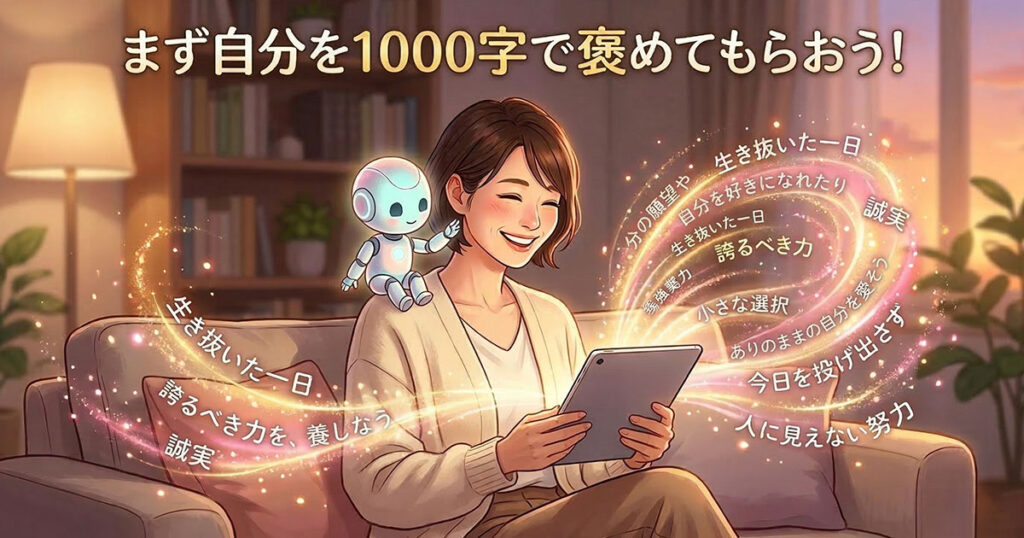 まず自分を1000字で褒めてもらおう！