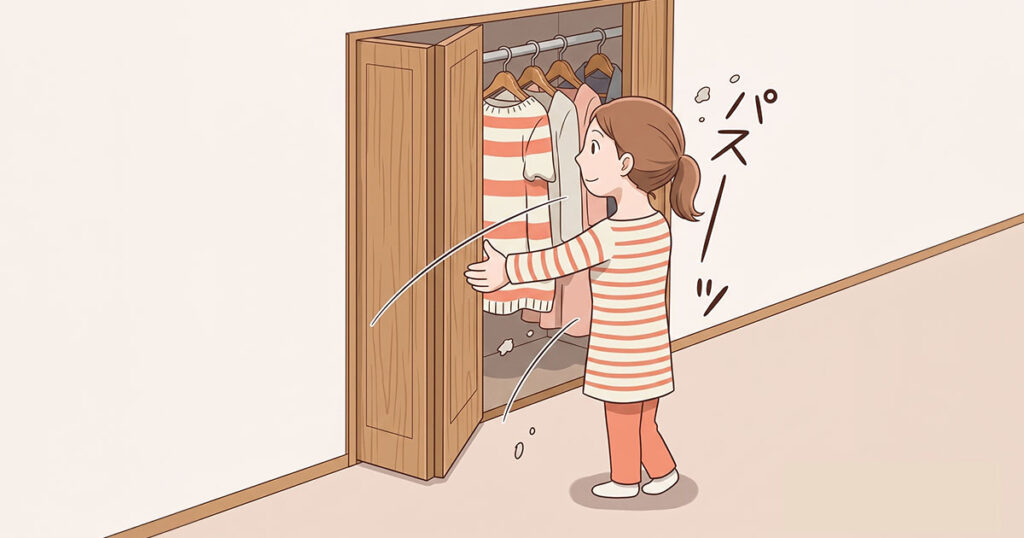 服がぎっしりクローゼットにつまっている