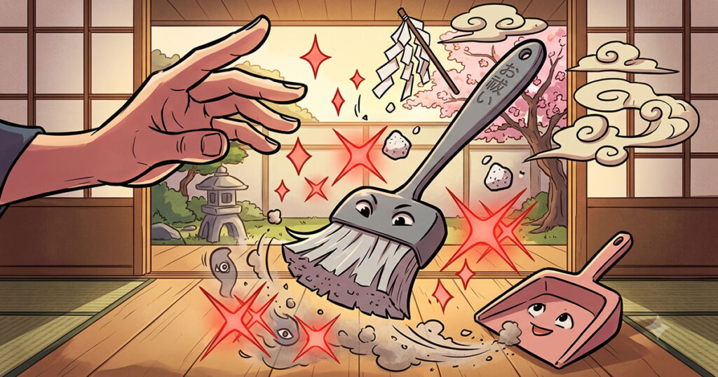 箒（ほうき）でホコリを払うとお祓いにも